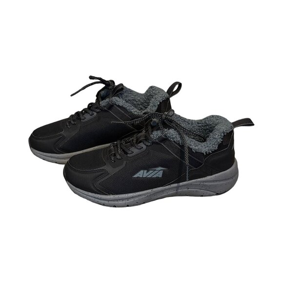 Avia Womens Memory Foam Athletic Shoes W/ Faux Fur Lining Black/Grey Size 8.5 - Picture 2 of 6